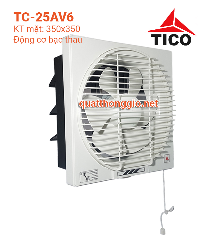 Quạt điện, quạt thông gió hút mùi. Quạt thông gió gắn tường 2 chiều TICO TC-25AV6 kích thước lỗ 300x300